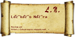 Lökös Nóra névjegykártya